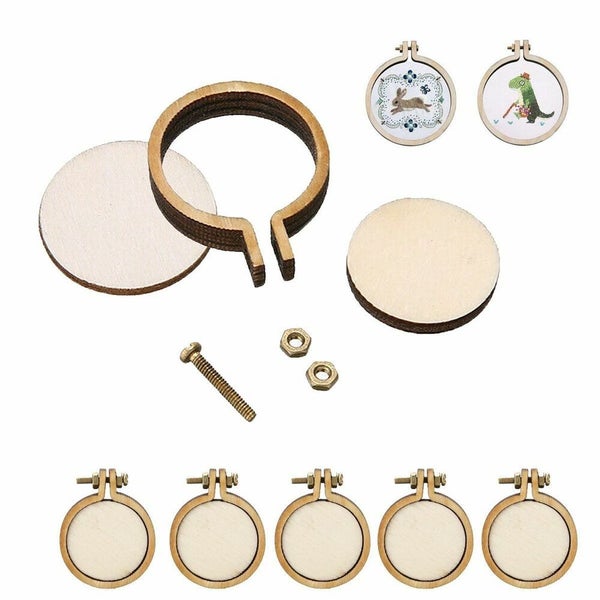 10 Pcs Mini Embroidery Hoop Ring Wooden Cross Stitch Frame For Hand Craft Hot Carousel 2