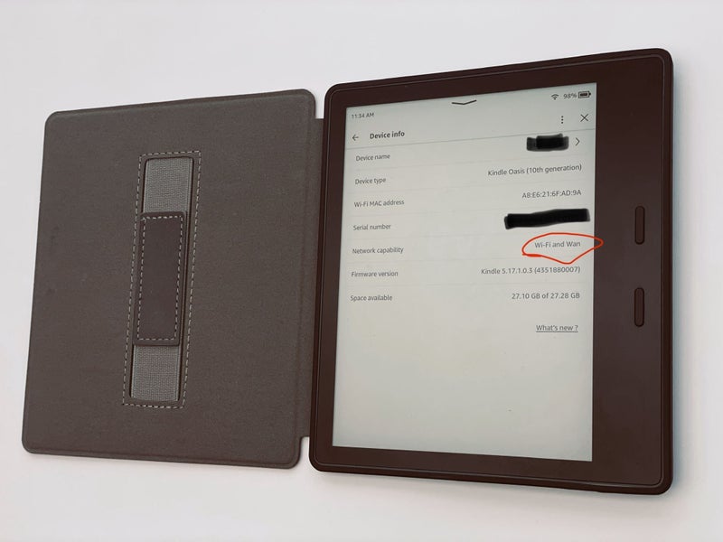 Amazon Kindle Oasis 10th Graphite WIFI+ LTE 32GB + bunus- a brand new case Carousel 2