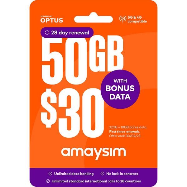Amaysim $30 Starter Pack Prepaid SIM Card Carousel 1