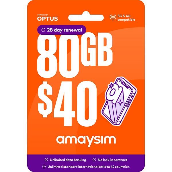 Amaysim $40 Starter Pack Prepaid SIM Card Carousel 1