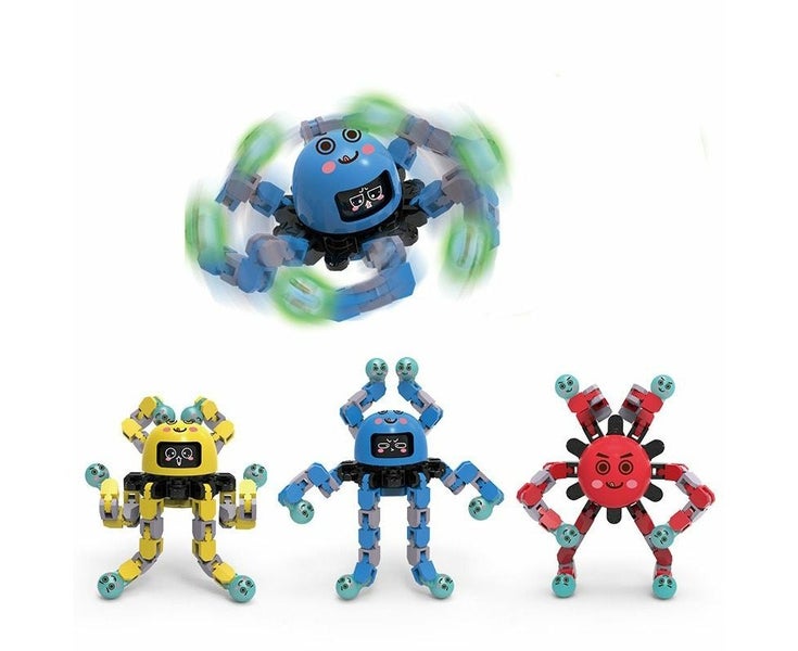3PCS Deformation Robot Mechanical Gyroscope Toy Luminous Toy Carousel 1