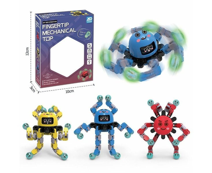 3PCS Deformation Robot Mechanical Gyroscope Toy Luminous Toy Carousel 2