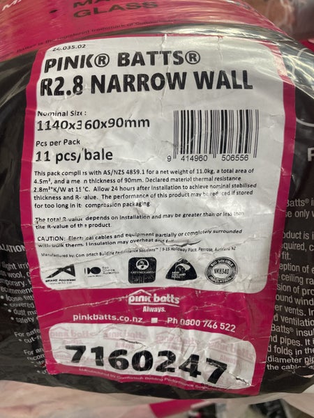 Pinkbatts R2.8 wall insulation x 5 Carousel 1