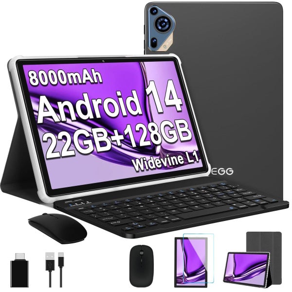 Android 14 Tablet 10 Inch Octa Core 22GB RAM 128GB ROM Expand To 1TB 8000mAh Bat Carousel 11