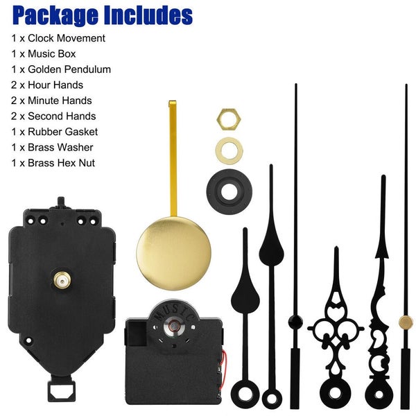 Quartz Clock Movement Mechanism Chime Music Box DIY Replacement Repair Parts Kit Carousel 7