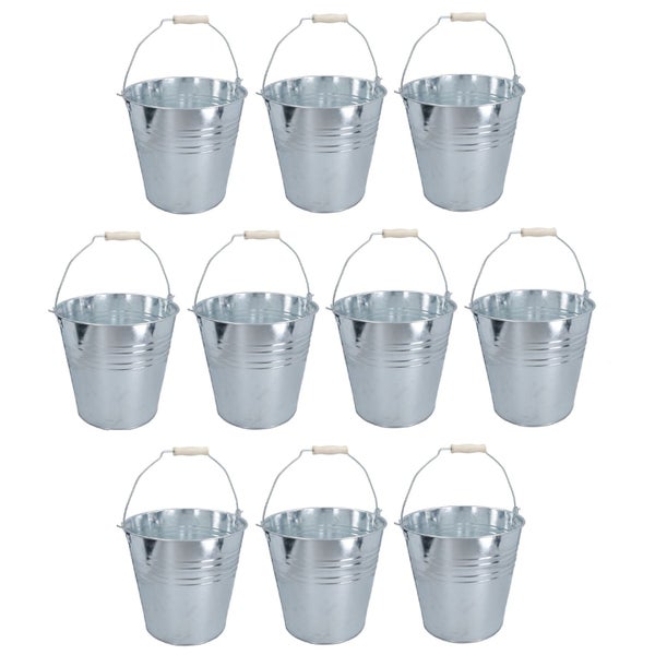 15L Galvanised Steel Metal Bucket Pail Water Coal Fire Greenhouse Garden Plants Carousel 7