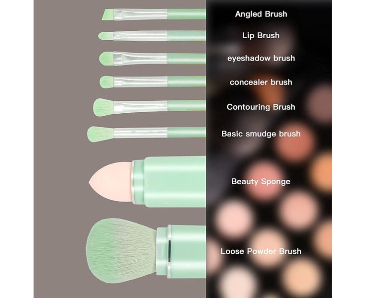 Set of 8 Travel Small Makeup Brush Portable - Travel Lip Brush,Eyeshadow Brus Carousel 5