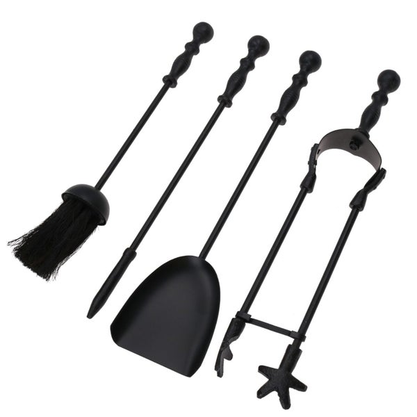 5pc Caged Fireside Fireplace Companion Set Brush Poker Shovel Tongs Burner Carousel 1