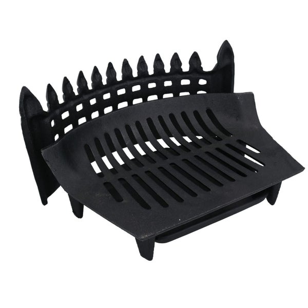 16" Fire Grate Front, Grate, Ashpan & Handle Fireplace Cast Iron Log Coal Saver Carousel 1