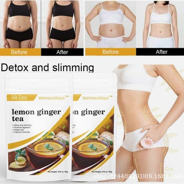 Premium Lemon Ginger tea-Detox ,Slimming ,Promote Digestion &Dispel Cold 2.96 oz Carousel 2