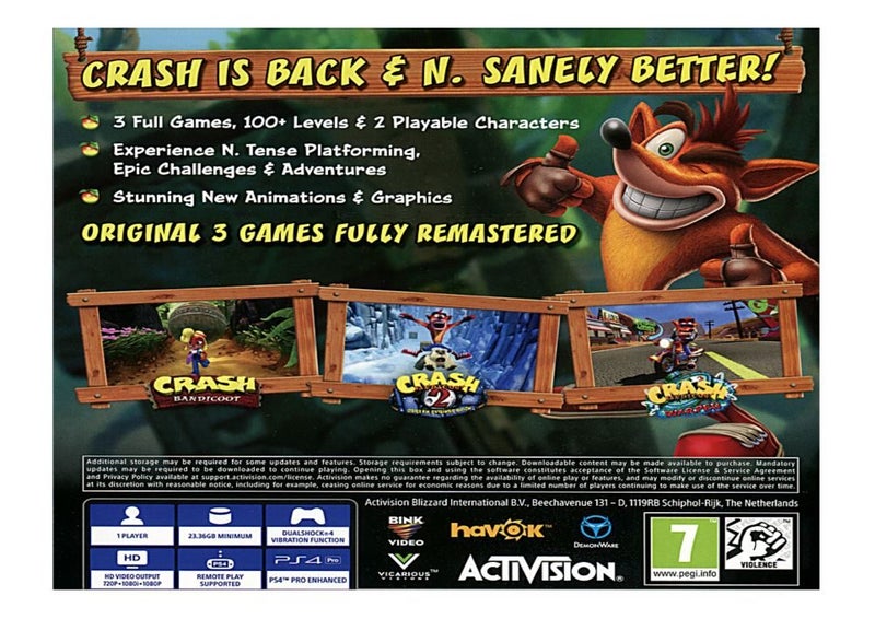 Crash Bandicoot N Sane Trilogy PS462864734773249111