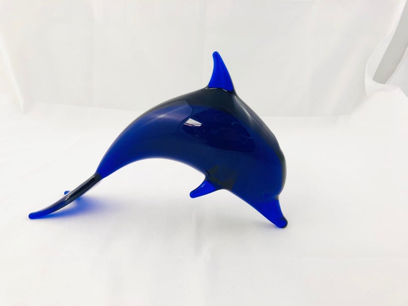Vintage Hand Crafted Cobalt Blue Dolphin (20607)629307001858581110
