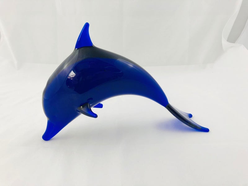 Vintage Hand Crafted Cobalt Blue Dolphin (20607)62930700185858112