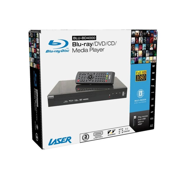 Laser BLU-BD4000 Blu-Ray Player with Multi Region HDMI Digital 7.1 SURROUND Carousel 9