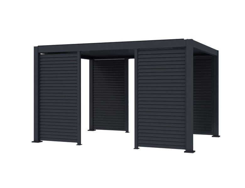 Caribbean Freestanding Pergola Shutter Wall Charcoal-0.73m(for 5-metre sides) Carousel 1