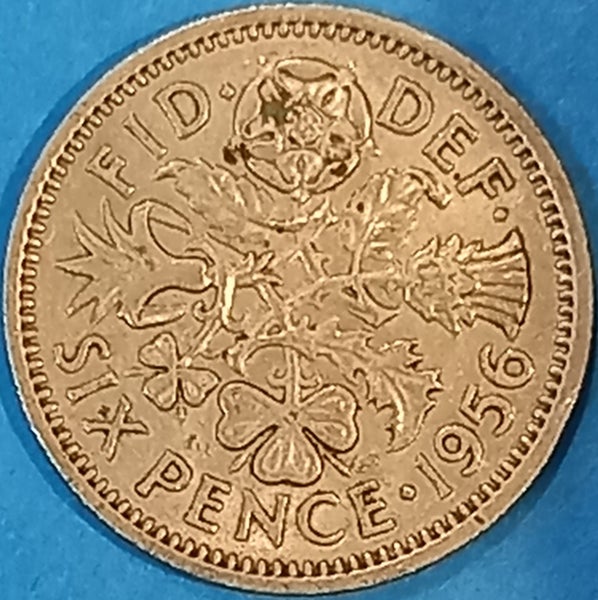 1956. GREAT BRITAIN. SIXPENCE. Carousel 2