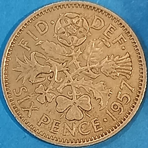 1957. GREAT BRITAIN. SIXPENCE. Carousel 2