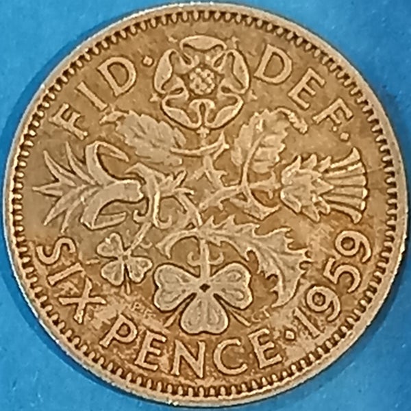 1959. GREAT BRITAIN. SIXPENCE. Carousel 2