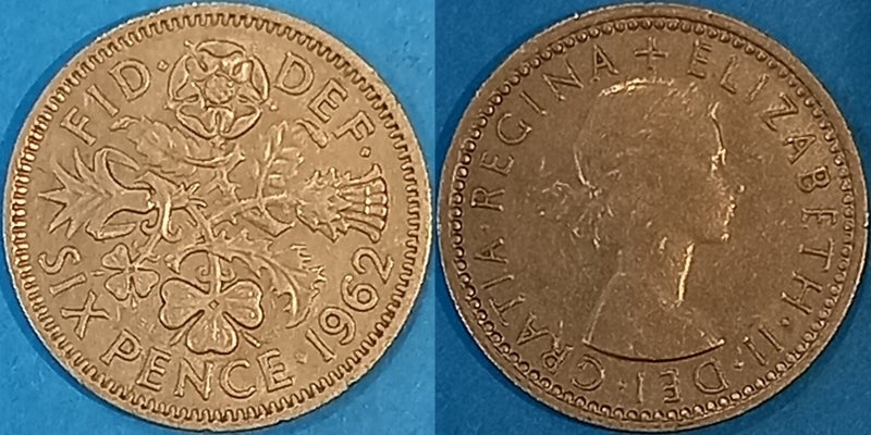 1962. GREAT BRITAIN. SIXPENCE. Carousel 1