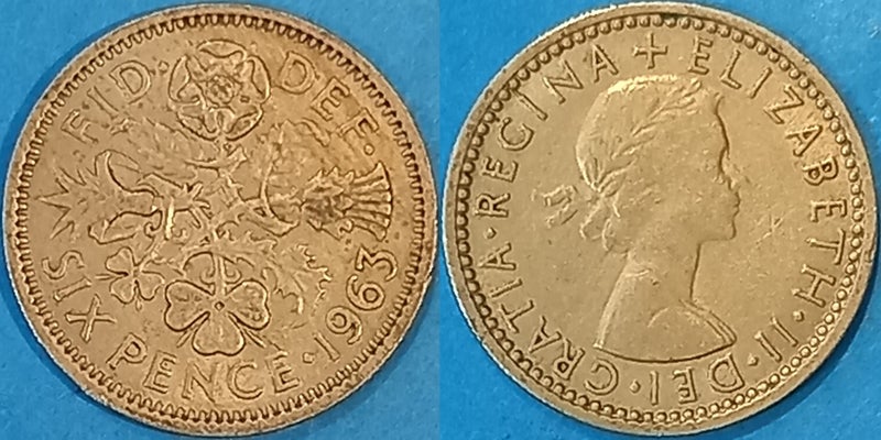 1963. GREAT BRITAIN. SIXPENCE. Carousel 1