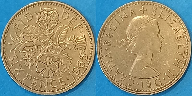 1965. GREAT BRITAIN. SIXPENCE. Carousel 1