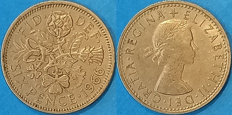1966. GREAT BRITAIN. SIXPENCE. Carousel 1