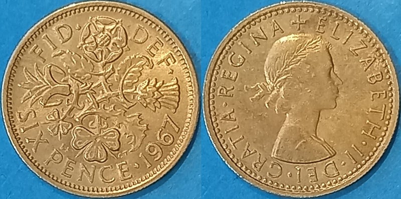 1967. GREAT BRITAIN. SIXPENCE. Carousel 1