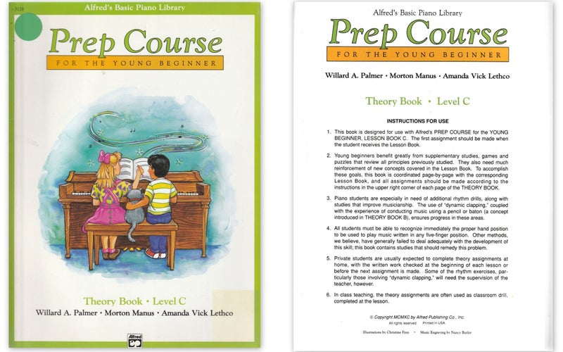 Alfred's Basic Piano Library - Prep Course - Young Beginner Theory Book Level C Carousel 1