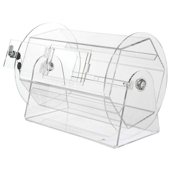 NEW Acrylic Raffle Drum Lottery Cage Holds 5000 Tickets or 200 Bingo Balls Carousel 12