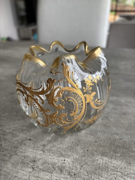 French Gilded Glass Bowl St.Louise Style 19th Century62865828732162115
