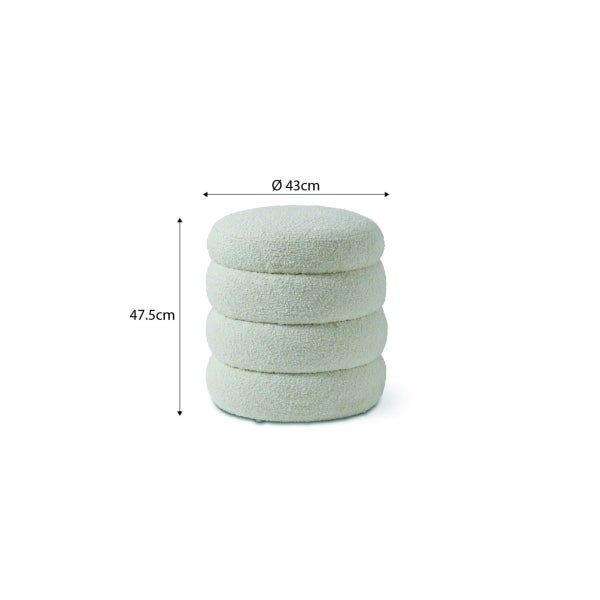 MOCKA SECONDS: Boucle Sculptural Ottoman - Small - Cream Carousel 3