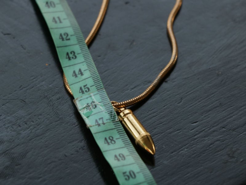 Vintage Gold Plated Bullet on a Snake Chain Unisex necklace New Old Stock 90s Carousel 4