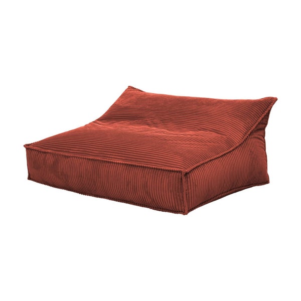 Cadence & Co Wilde Ribbed Luxe Fleece Double Sofa Bean Bag Lounge Cover Rust Red Carousel 2