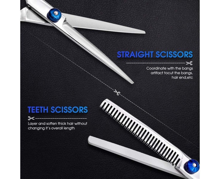 11pcs Stainless Steel Hair Cutting Scissors Kits Thinning Shears Set Barber Carousel 5