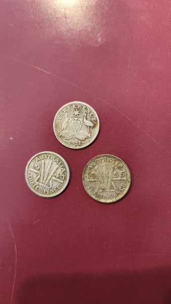 AUSTRALIA Silver 3 pence X 3 Carousel 1