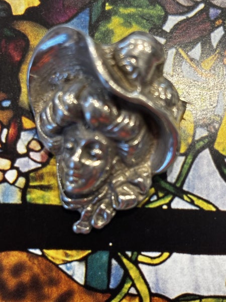 STERLING SILVER ART NOUVEAU REPOUSE BROOCH & EARRINGS Carousel 20