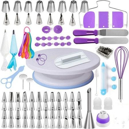 137pcs Cake Decorating Kit with Cake Turntable for Decorating Pastry Piping Bag Carousel 1