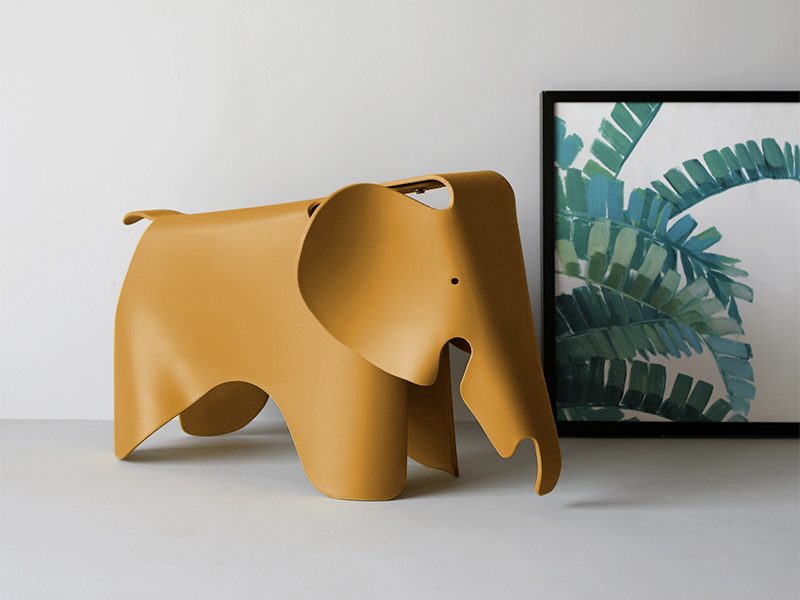 Kids Animal Stool , Elephant Shape Chair - Yellow Carousel 2