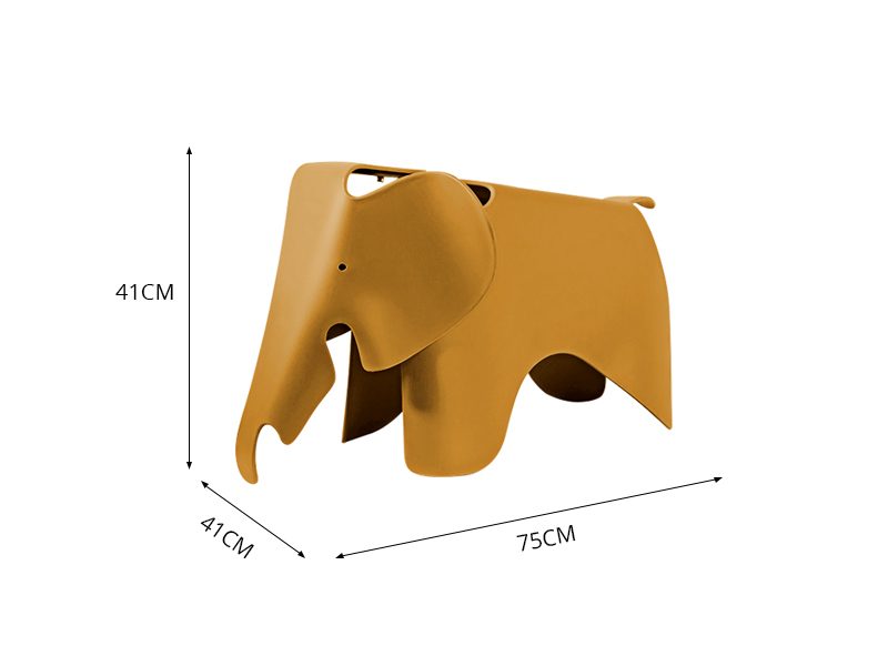 Kids Animal Stool , Elephant Shape Chair - Yellow Carousel 8
