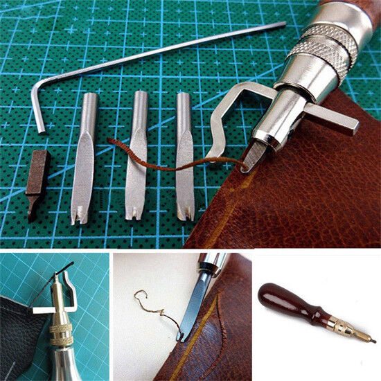 Leathercraft Stitching Groover Skiving Edger Beveler Leather Tools Adjust Size Carousel 1