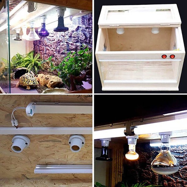 E27 300W Ceramic Heat UV UVB Lamp Light Holder Socket Brooder Reptile Basking Carousel 11