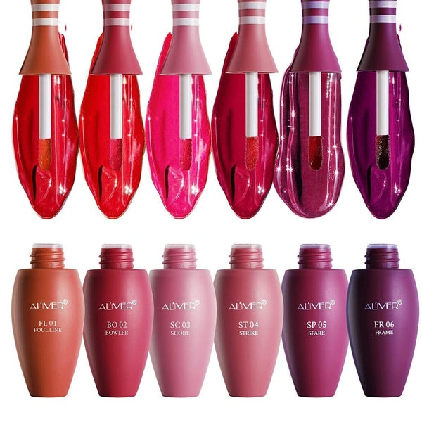 Set 6pcs Color Bowling Lipstick Stain Tint Gloss Long Lasting Waterproof Matte Carousel 1