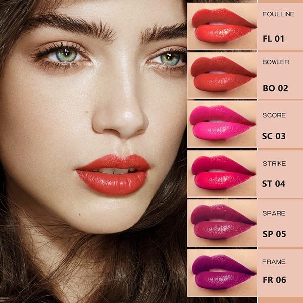 Set 6pcs Color Bowling Lipstick Stain Tint Gloss Long Lasting Waterproof Matte Carousel 10
