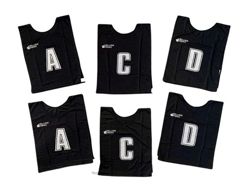 SILVER FERN 6 A-SIDE JUNIOR NETBALL BIB SET YELLOW Carousel 2