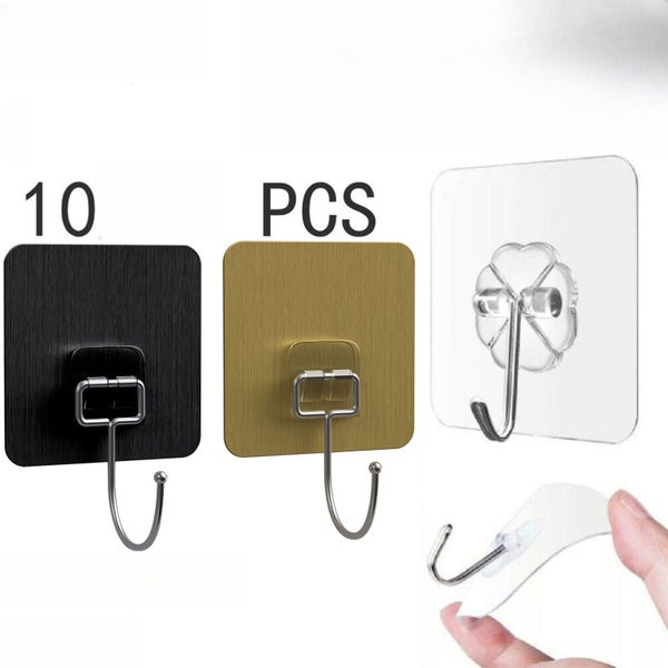 1Pcs Adhesive Sticky Hooks Heavy Duty Wall Seamless Hook Hangers Transparent Carousel 1