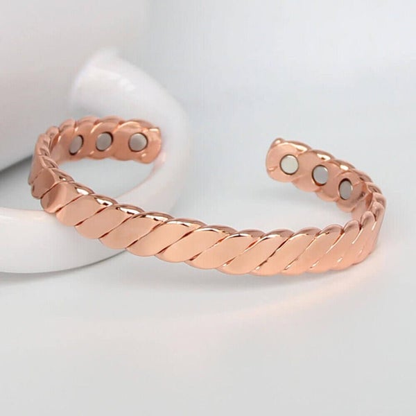 Copper Magnetic Bracelet Therapy Relief Arthritis Pain Healing Bangle Men Women Carousel 2