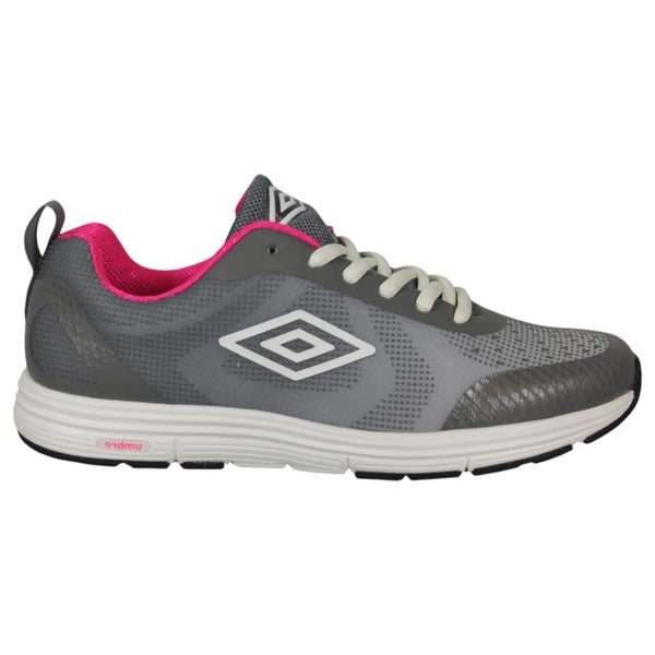 Umbro Honiara Runners Womens Running Trainers Grey Neon Pink Carousel 1