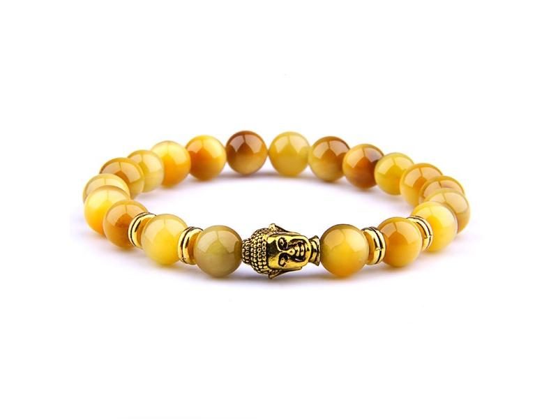 Fashion Natural AAA Royal Blue Tiger Eye Stone Beads Bracelet Men Buddha Charm Carousel 1
