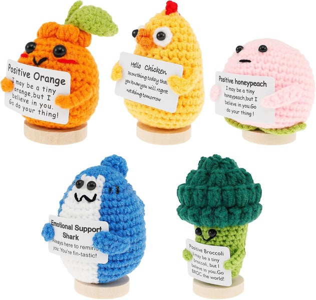 5 Pcs Funny Handmade Crochet Plushies Handmade Emotional Uplifting Support Emo Carousel 1