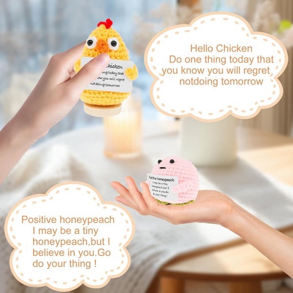 5 Pcs Funny Handmade Crochet Plushies Handmade Emotional Uplifting Support Emo Carousel 8